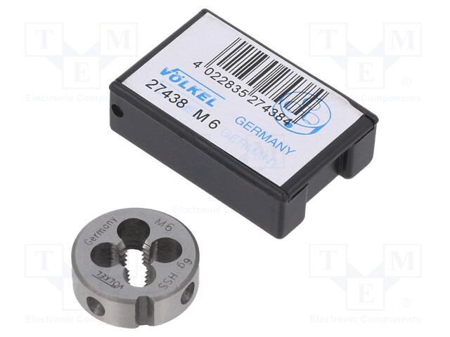 Threading die; HSS; M6; 1; Ø: 20mm; Thk: 7mm; Conform to: DIN 223; 6g