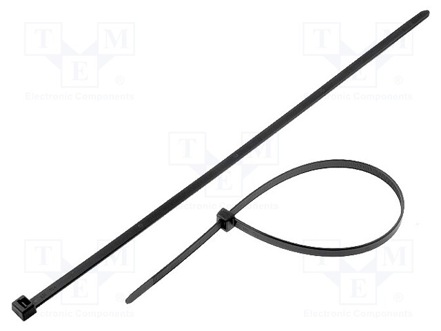 Cable tie; L: 390mm; W: 7.6mm; polyamide; 535N; black; Ømax: 100mm