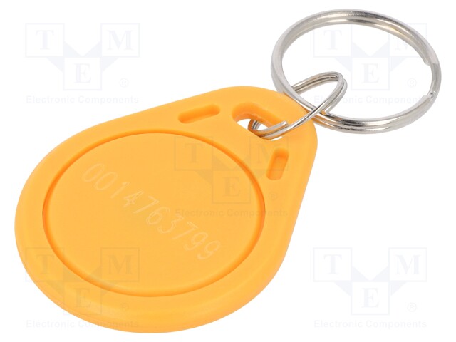 RFID pendant; yellow; 100÷150kHz; Mat: plastic; 64bit; 4g