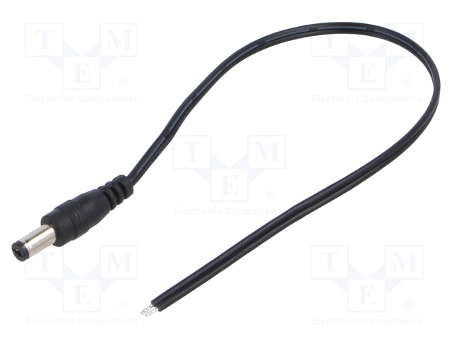 Cable; 2x0.5mm2; DC 5,5/2,1 plug; straight; black-gray,black