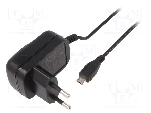 Power supply: switched-mode; voltage source; 5VDC; 1A; 5W; plug