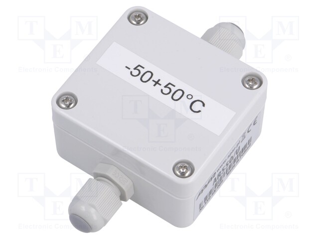 Converter: temperature; Pt100; Vol.output: 0÷10V; -50÷50°C