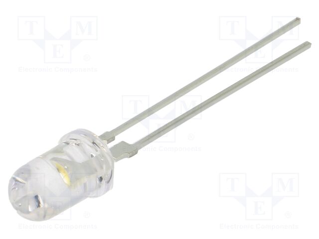 LED; 5mm; white cold; 45000mcd; 30°; Front: convex; 3.2÷3.6VDC