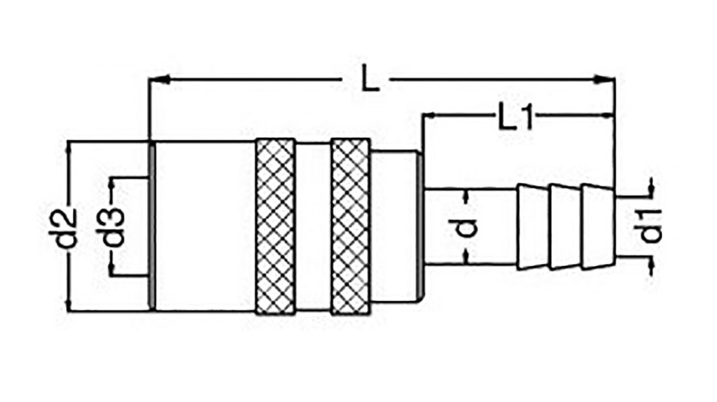 Quick connection coupling; straight,with valve; 15bar; Seal: FPM