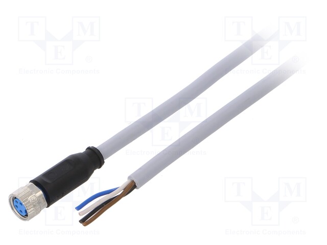 Connection lead; M8; PIN: 4; straight; 2m; plug; 60VAC; 4A; -30÷80°C