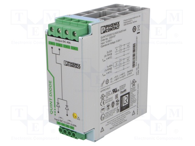 Power supply: switched-mode; 12VDC; 12÷24VDC; 20A; 10÷30VDC; IP20