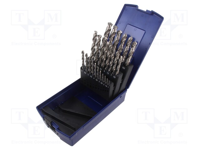 Drill set; for metal; high speed steel grounded HSS-G; 25pcs.