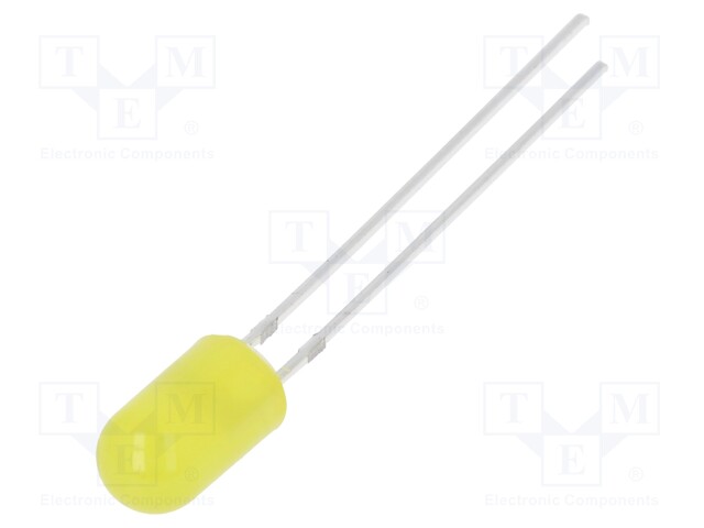 LED; 5mm; yellow; 220÷330mcd; 30°; 20mA; 1.8÷2.6V; Front: convex