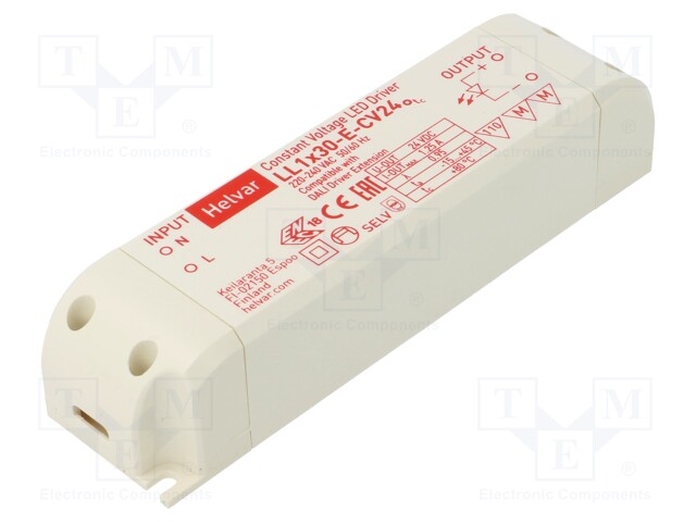 Power supply: switched-mode; LED; 30W; 24VDC; 1.25A; 198÷264VAC