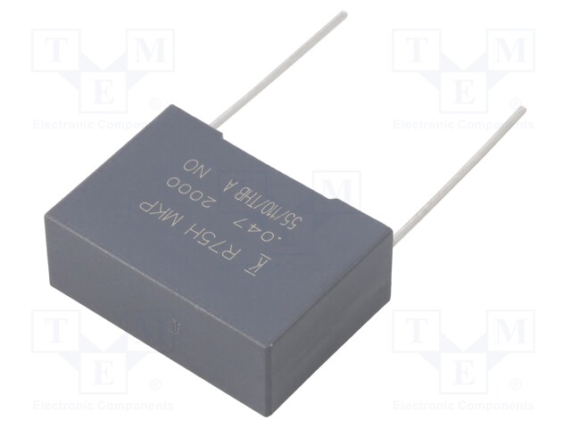 DC Film Capacitor, 0.047 µF, 2 kV, Metallized PP, ± 5%, R75H Series, Radial Box