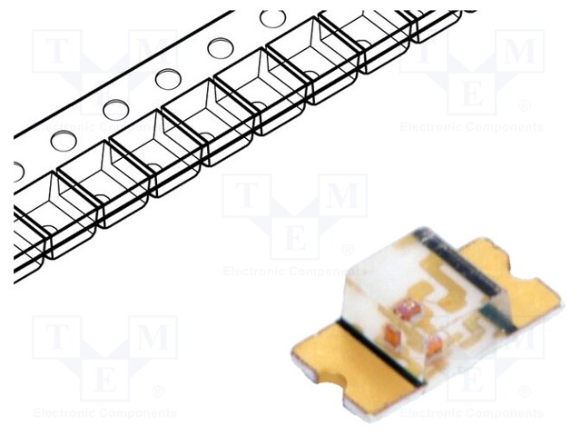 LED; SMD; 1206; yellow; 1.12÷2.5mcd; 3.2x1.6x1.1mm; 130°; 2.1÷2.6V