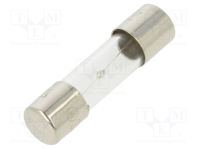 Fuse: fuse; 6A; 250VAC; glass; 20x5.2mm; brass; bulk; nickel plated