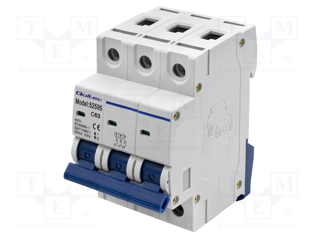 Circuit breaker; Poles: 3; for DIN rail mounting; -10÷85°C; IP20