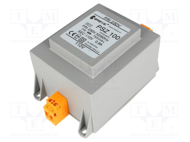 Transformer: mains; 100VA; 230VAC; 110V; Leads: terminal block