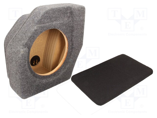 Car loudspeaker enclosure; MDF; gray melange; textil; 15l; 250mm