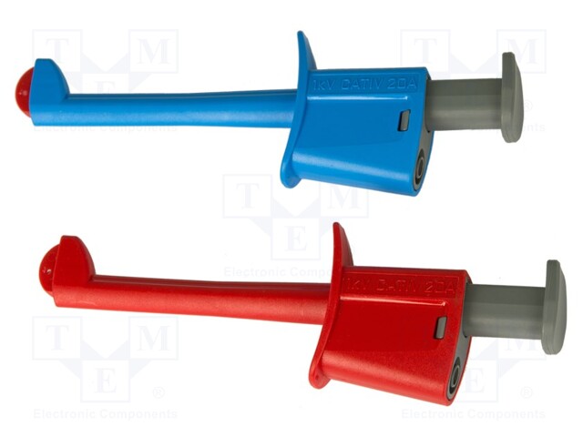 Clip-on probe set; Colour: red,blue; 20A