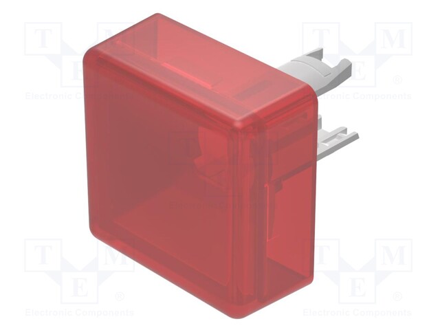 Actuator lens; 18; red; plastic; 13.8x13.8mm