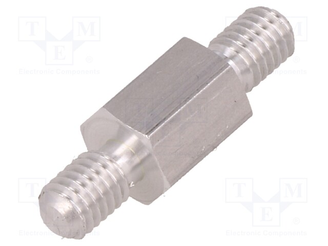 Screwed spacer sleeve; 10mm; Ext.thread: M5; hexagonal; aluminium