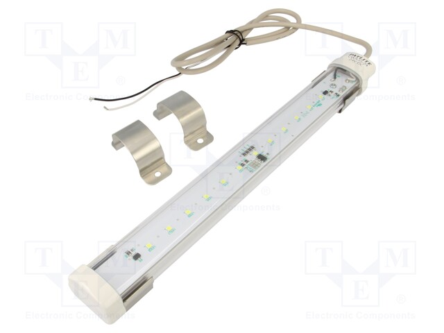 LED lamp; cool white; 385lm; 6500K; -30÷60°C; 24VDC; IP65; 1m