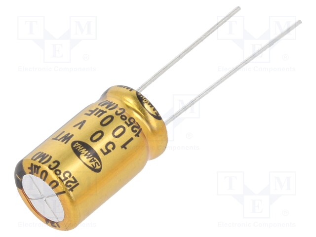 Capacitor: electrolytic; THT; 100uF; 50VDC; Ø10x16mm; ±20%; 5000h