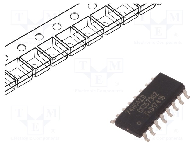 IC: digital; BCD to decimal; IN: 4; SMD; SO16; Series: HC; -40÷125°C