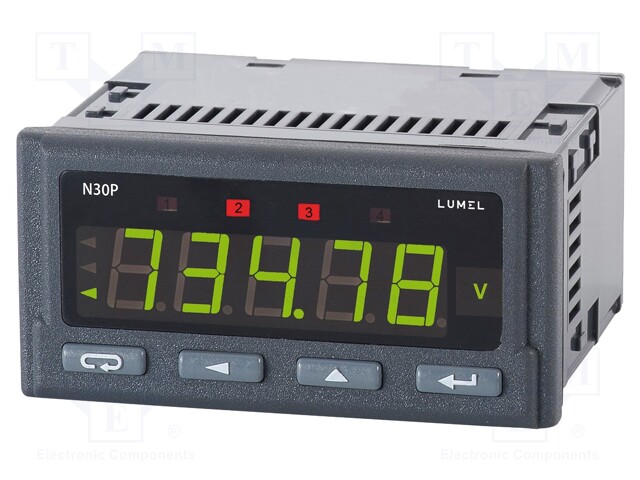 Meter; on panel; digital; LED (14mm); Network: single-phase; 1/5A