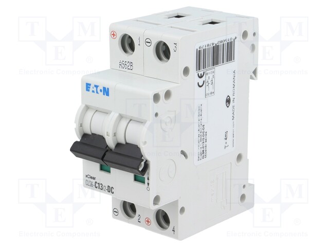 Circuit breaker; 250VDC; Inom: 13A; Poles: 2; DIN; Charact: C; 6kA