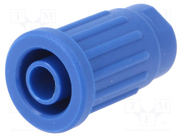 Socket; 4mm banana; 24A; 1kV; blue; push-in,on panel; 28.1mm; 5mΩ