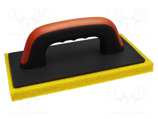 Finishing trowel; with sponge