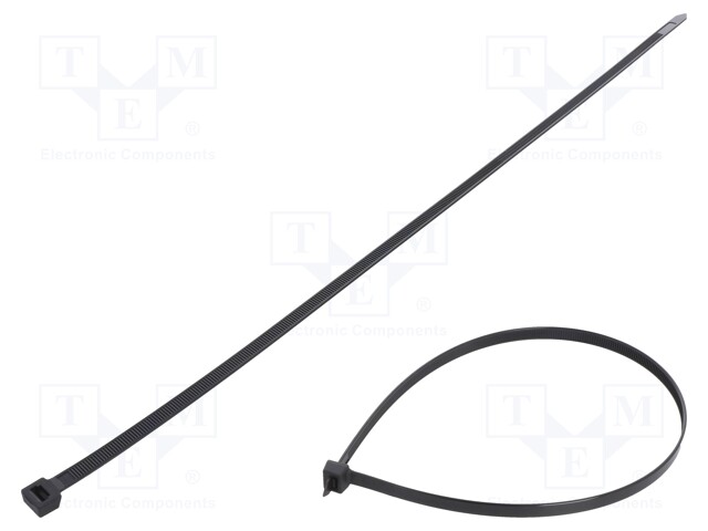 Cable tie; L: 450mm; W: 7.6mm; polyamide; 533N; black; Ømax: 130mm