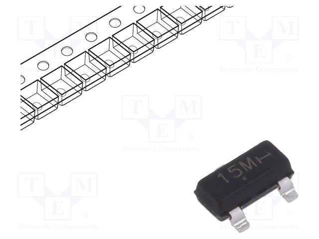 TVS Diode, SM15T Series, Unidirectional, 15 V, 24 V, SOT-23, 3 Pins