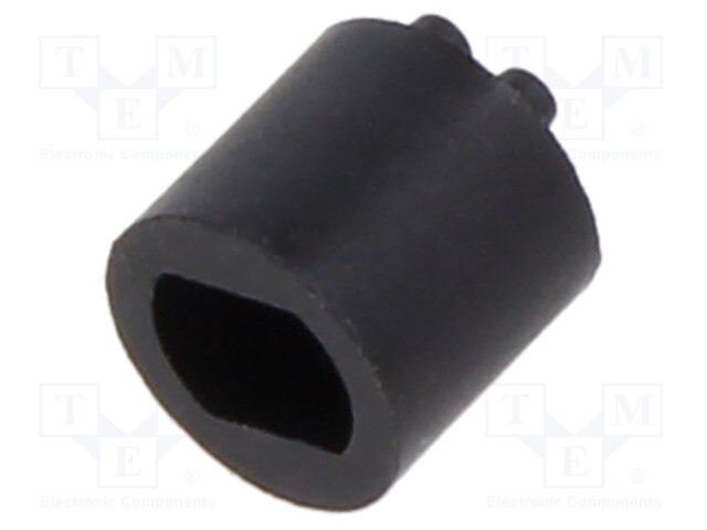 Spacer sleeve; LED; Øout: 5.1mm; ØLED: 3mm; L: 5.1mm; black; UL94V-0