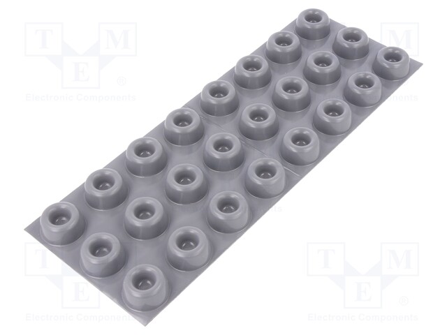 Self-adhesive foot; H: 10.2mm; grey; polyurethane; Dim: Ø22.4mm