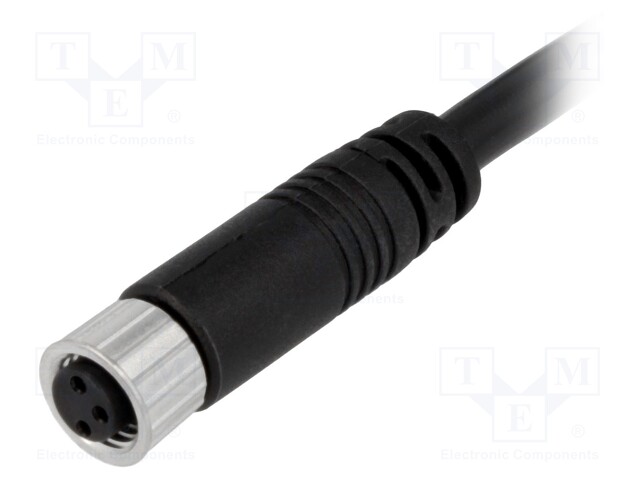 Connector: M8; 5m; female; PIN: 3; straight; plug; 3A; 60V; IP67