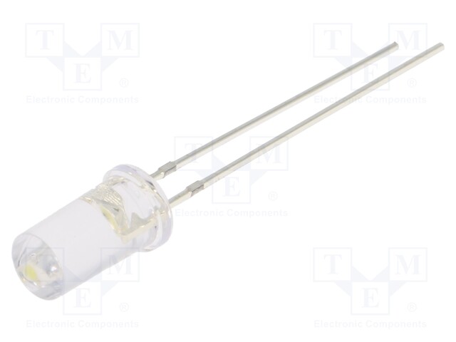 LED; 5mm; white cold; 1120÷1560mcd; 100°; Front: flat; 2.7÷3.4V