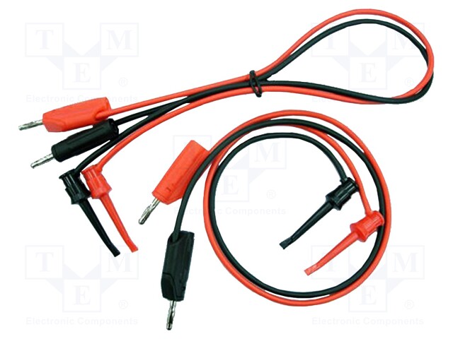 Test lead; 0.53m; 5A; 60VDC; red and black; 30VAC