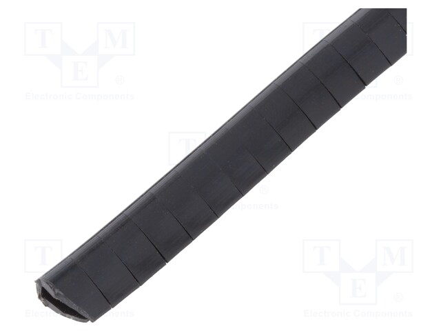 Hole and edge shield; PVC; L: 10m; black; H: 12mm; W: 6mm; -30÷70°C