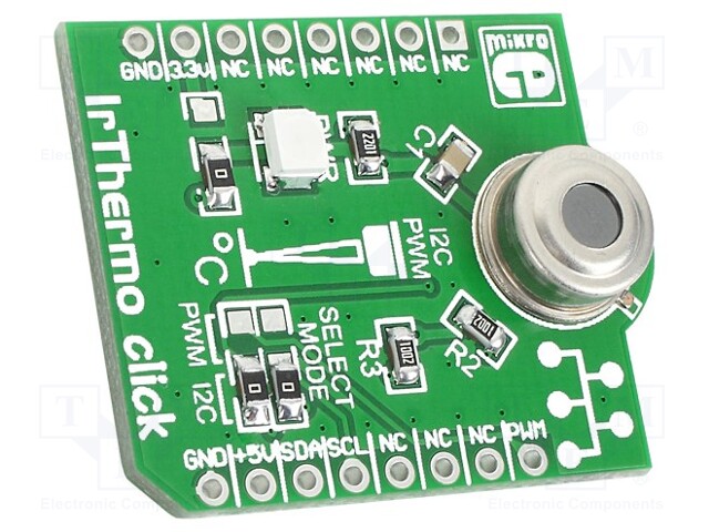 Click board; infrared thermometer; I2C; MLX90614ESF-BAA; 3.3VDC