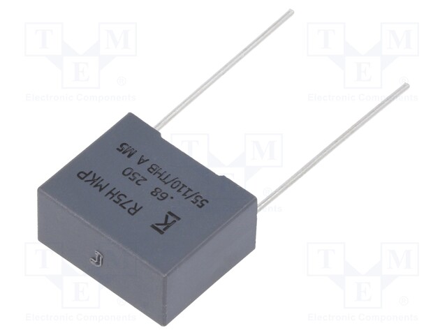 DC Film Capacitor, 0.68 µF, 250 V, Metallized PP, ± 5%, R75H Series, Radial Box