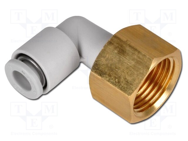 Push-in fitting; threaded,angled 90°; Rc 1/4"; inside; -1÷10bar