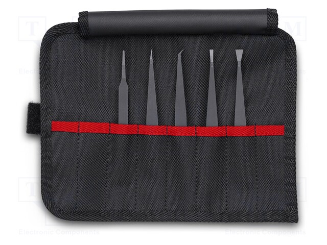 Set of tweezers; ESD; Pcs: 5