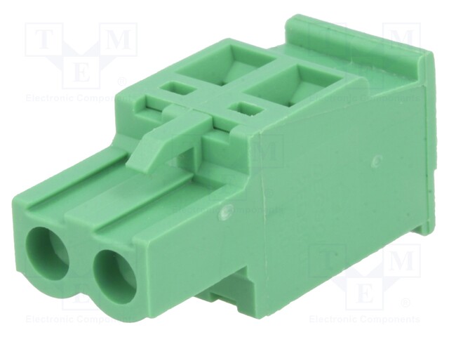 Pluggable terminal block; 5mm; ways: 2; angled; plug; female; 320V