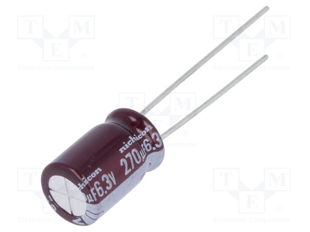 Capacitor: electrolytic; low impedance; THT; 270uF; 6.3VDC; ±20%