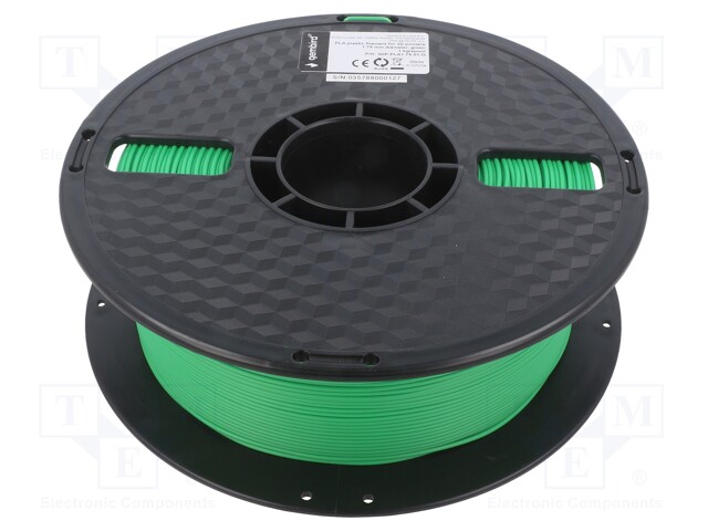 Filament: PLA; 1.75mm; green; 190÷220°C; 1kg