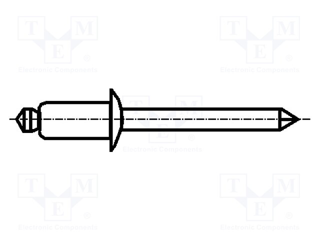 Rivet; aluminium; Rivet diam: 4mm; L.rivet: 10.3mm; BN: 4537