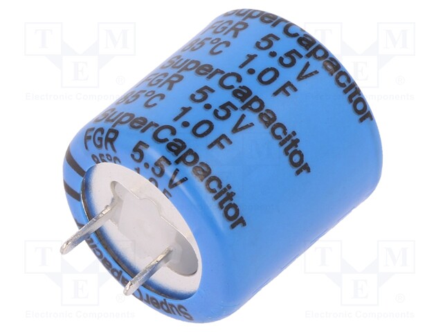 Capacitor: electrolytic; 1F; 5.5VDC; ESR: 65Ω; THT; -20÷+80%