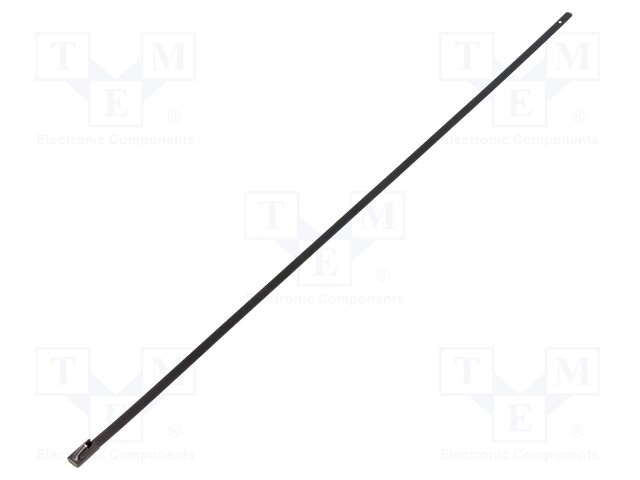 Cable tie; L: 360mm; W: 4.6mm; stainless steel; 445N; Colour: black