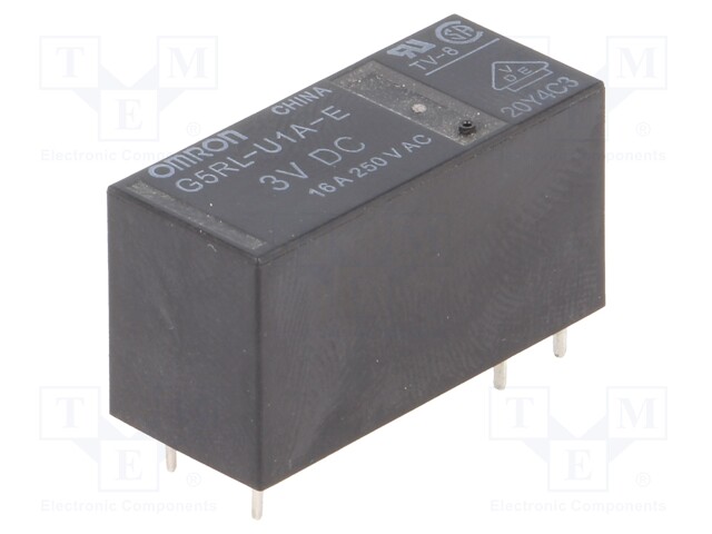 Relay: electromagnetic; SPST; Ucoil: 3VDC; 16A/250VAC; 16A/24VDC