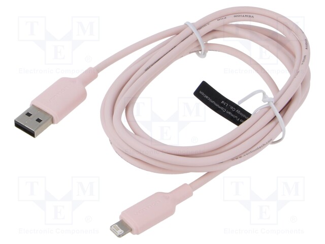 Cable; Apple Lightning plug,USB A socket; nickel plated; 2m