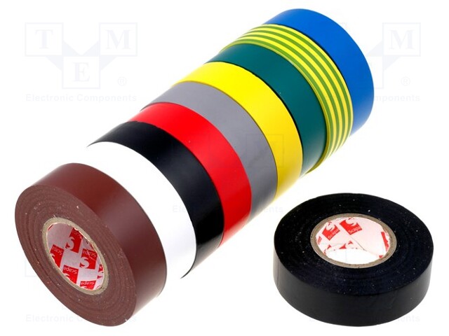 Tape: electrical insulating; W: 19mm; L: 25m; D: 0.13mm; rubber; 180%